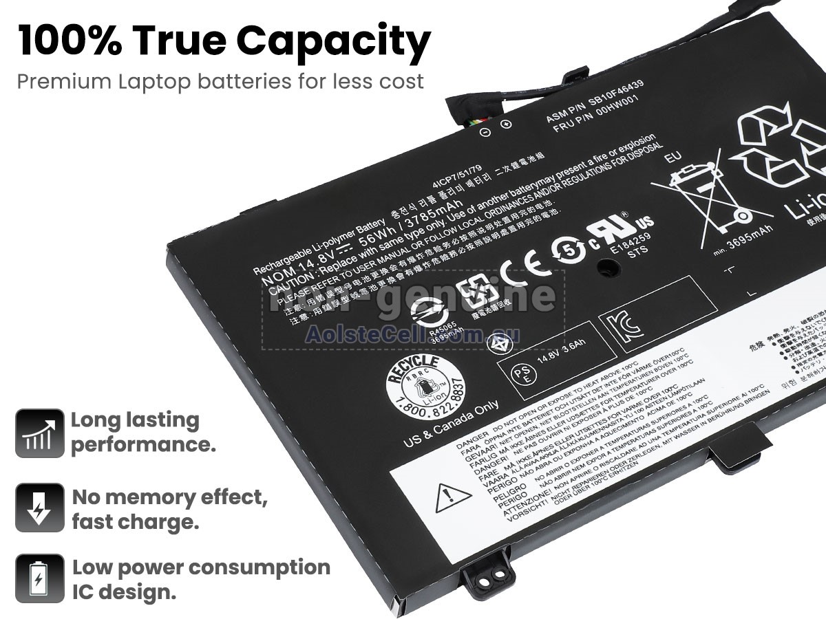 Replacement Lenovo ThinkPad S3 YOGA 14-20DM battery