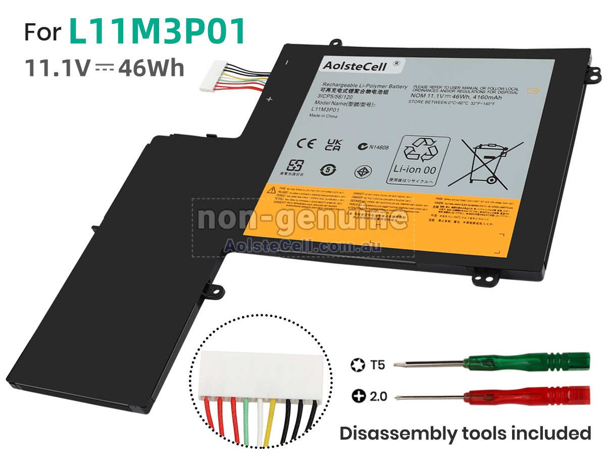 Replacement Lenovo L11M3P01(3ICP5/56/120) battery
