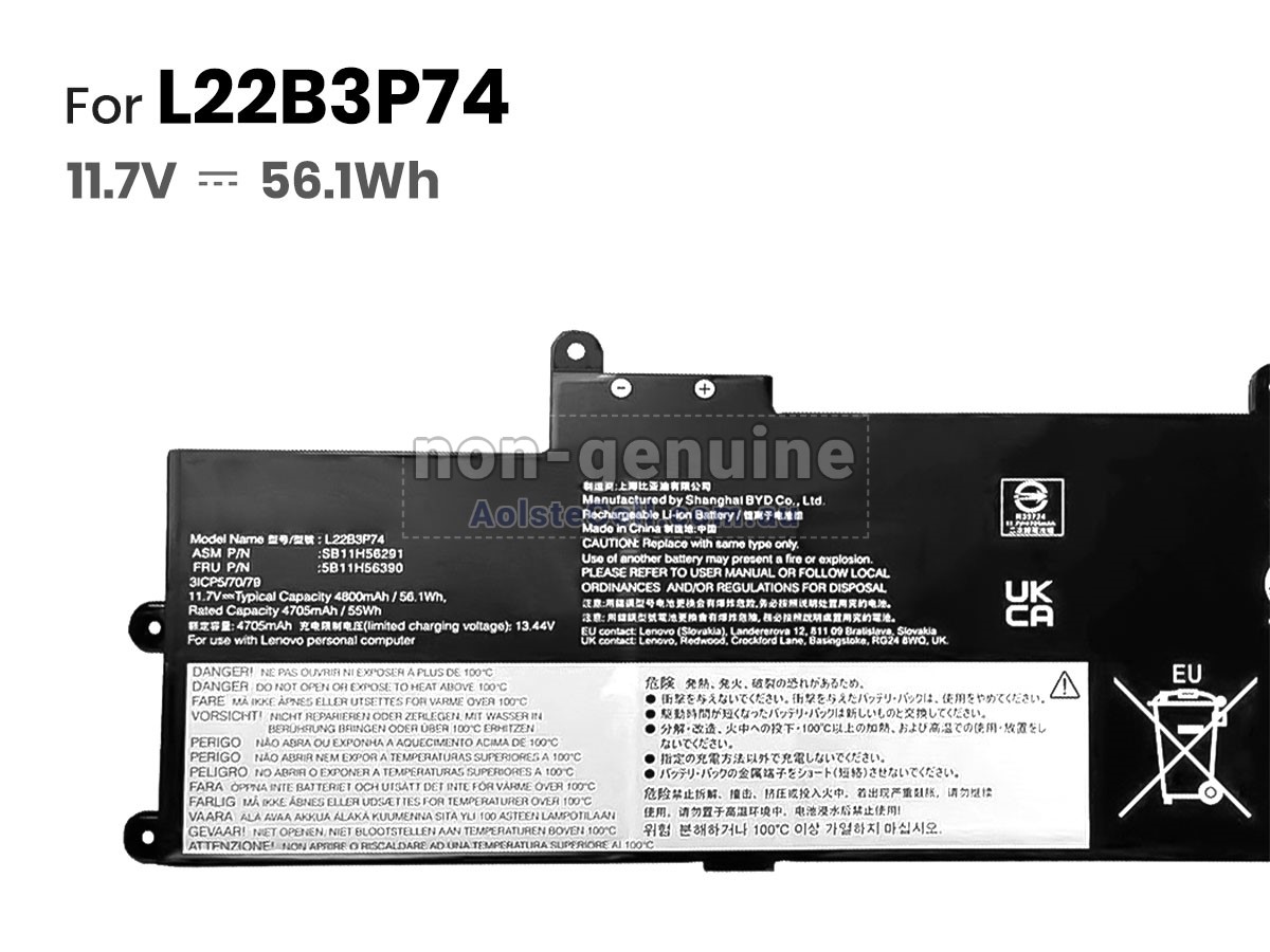 Replacement Lenovo L22M3P74 battery
