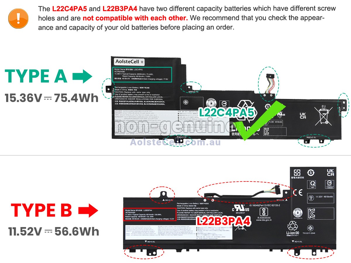 Replacement Lenovo IdeaPad SLIM 5 16IAH8-83BG005NIV battery