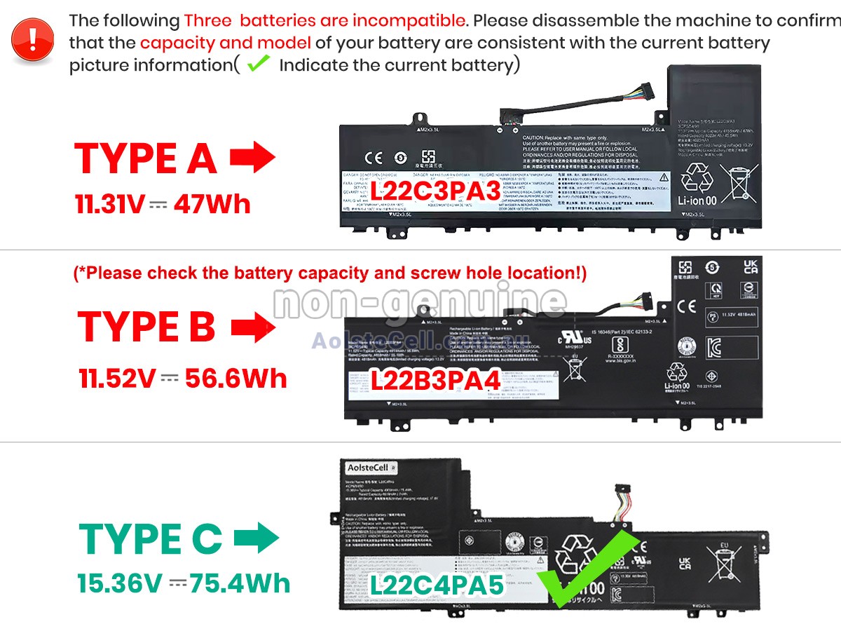 Replacement Lenovo IdeaPad SLIM 5 16ABR8-82XG0039HV battery
